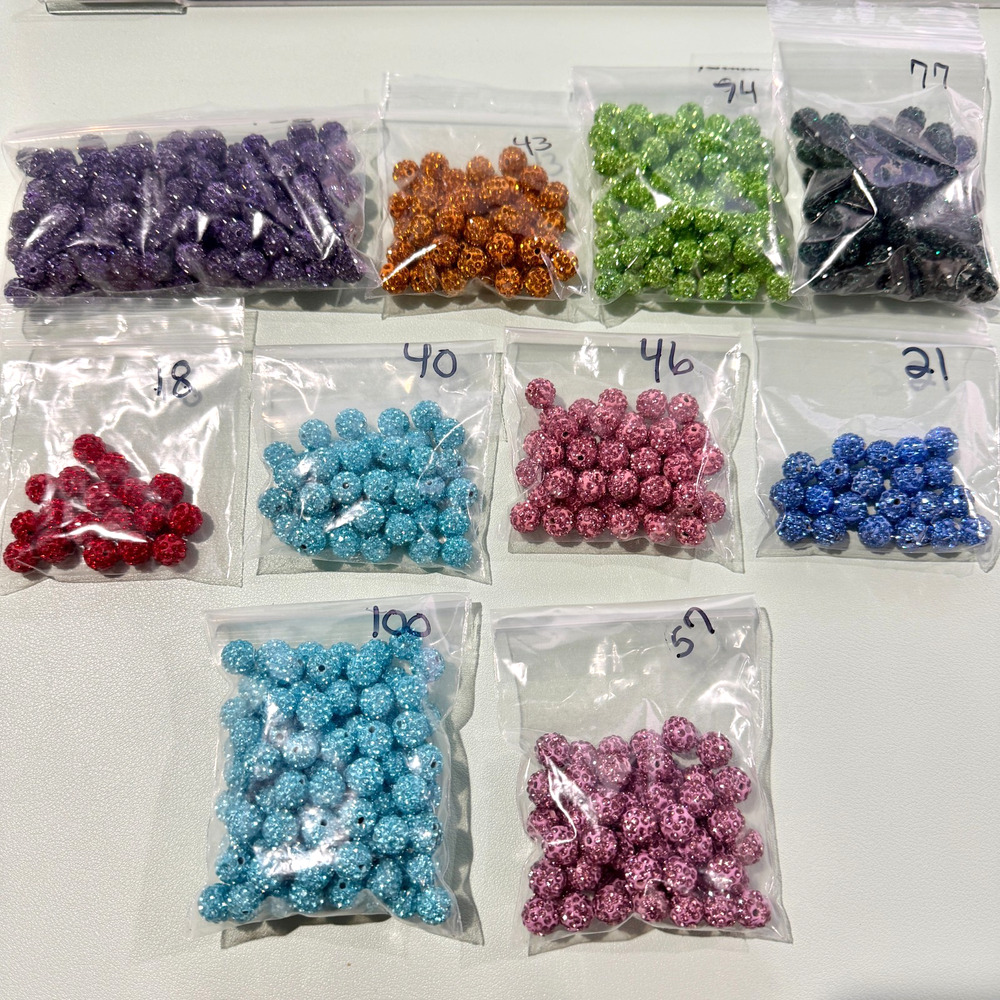 614pcs, 10mm Pave Polymer Clary Rhinestone Jewelry Craft Beads, Bead Destash!